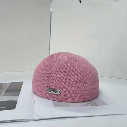 Plate Beret Lettering Hat Metal