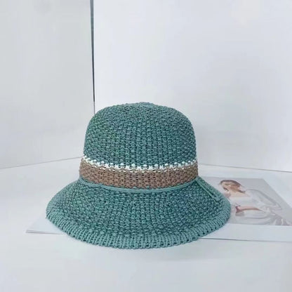 Woven Bucket Striped Hat