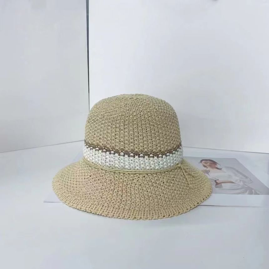 Woven Bucket Striped Hat