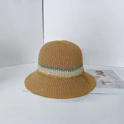 Woven Bucket Striped Hat