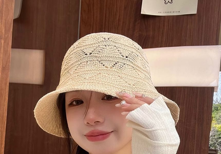Eyelet Knit Bucket Hat
