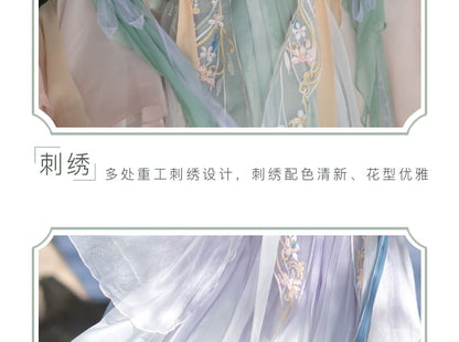 Flower Embroidered Traditional Chinese Costume Set