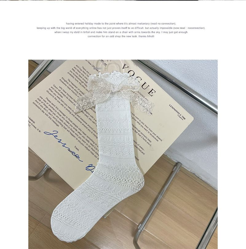 Chaussettes en dentelle avec nœud