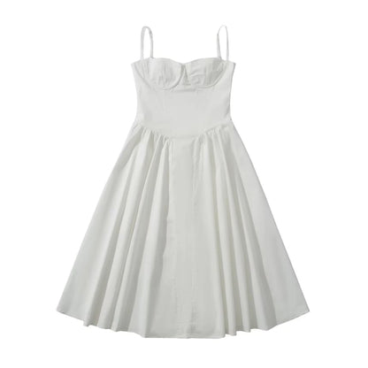Thin Strap Sweetheart Neckline Simple A-Line Dress