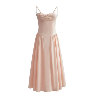 Thin Strap Sweetheart Neckline Simple A-Line Dress