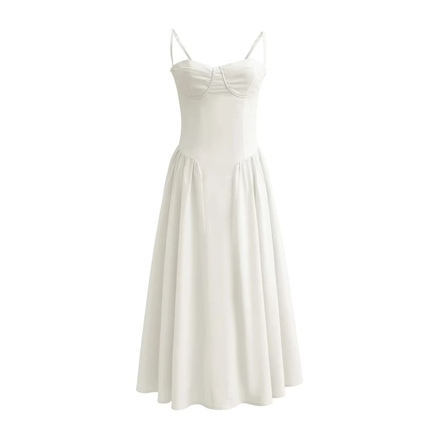 Thin Strap Sweetheart Neckline Simple A-Line Dress