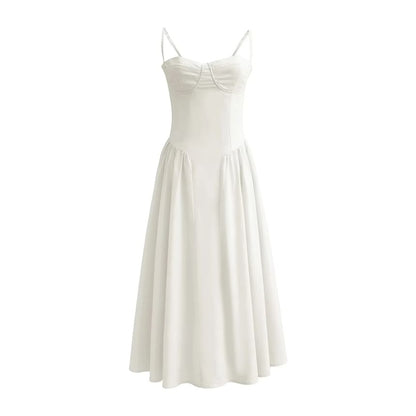 Thin Strap Sweetheart Neckline Simple A-Line Dress