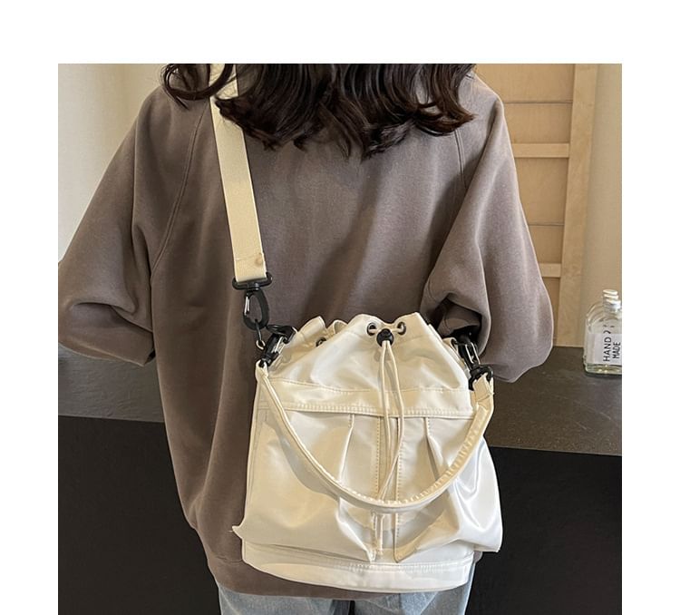 Multi-Pocket Drawstring Bucket Bag