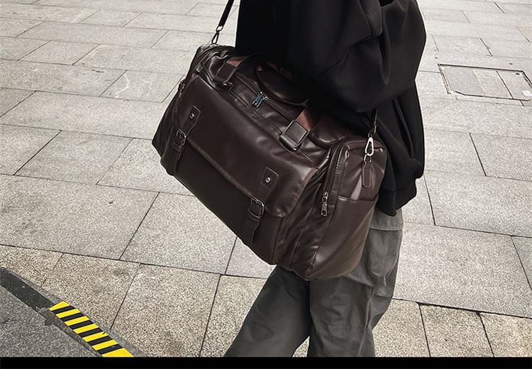 Faux Carryall Multi-Pocket Leather