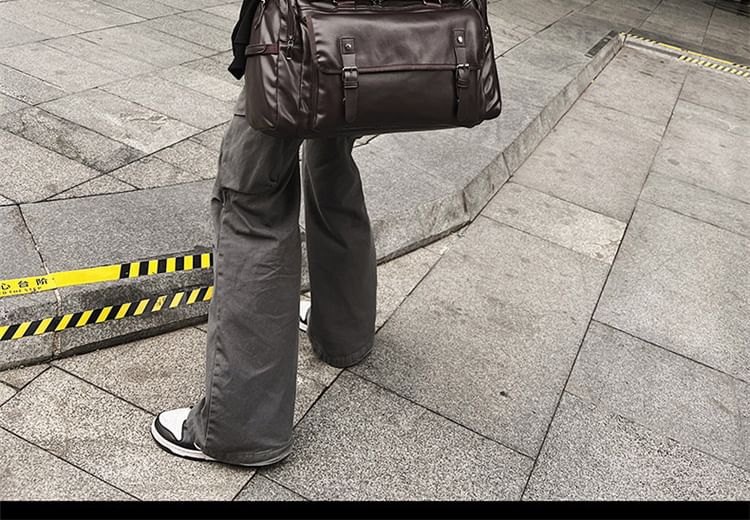 Faux Carryall Multi-Pocket Leather