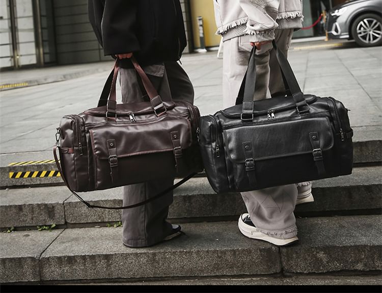 Faux Carryall Multi-Pocket Leather