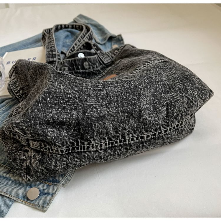 Sac fourre-tout en jean avec appliques