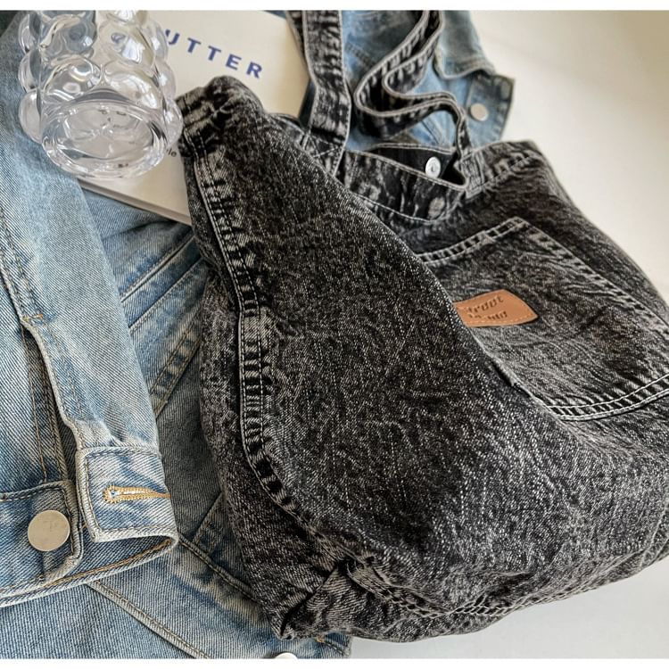 Tragetasche aus Denim mit Applikation