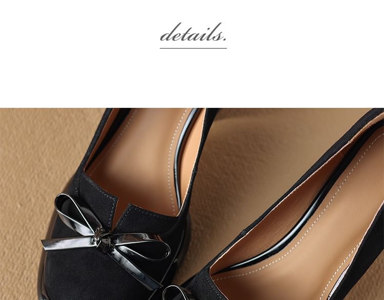 Block Heel Bow Pumps