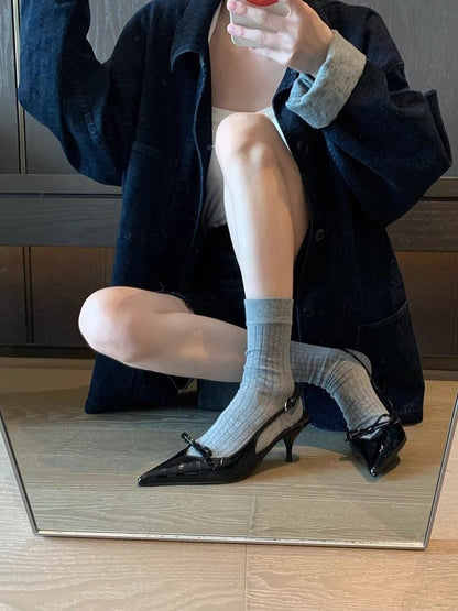 Pointy Bow Slingback Sandals