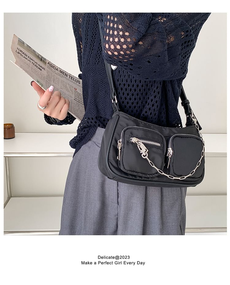 Plain Nylon Crossbody Bag