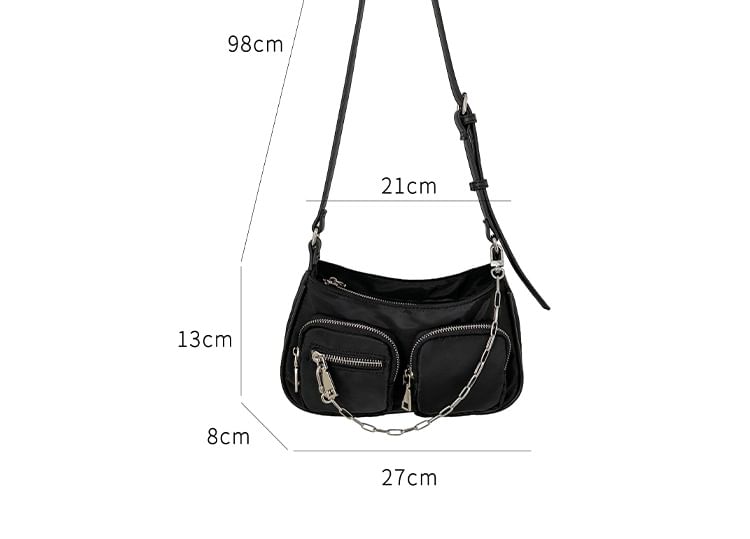 Plain Nylon Crossbody Bag