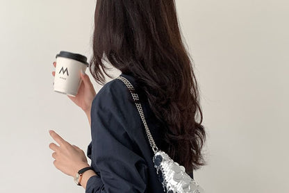 Hobo Bag Sequin Chain Strap