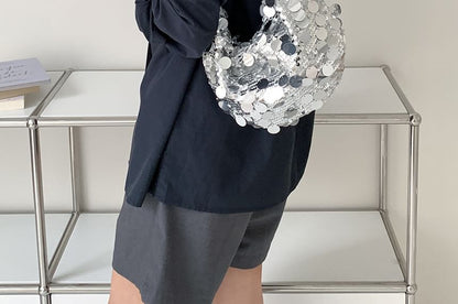 Hobo Bag Sequin Chain Strap