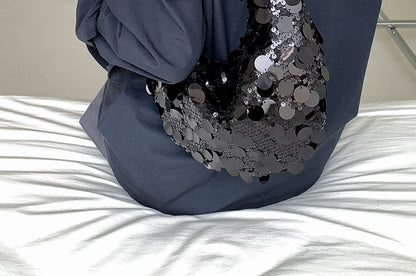 Hobo Bag Sequin Chain Strap