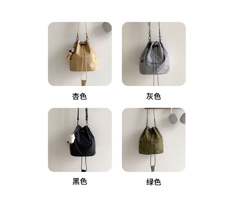 Plain Drawstring Bucket Bag