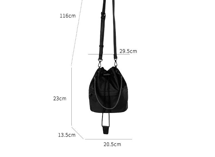 Plain Drawstring Bucket Bag