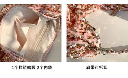 Chain Strap Sequin Crossbody Bag