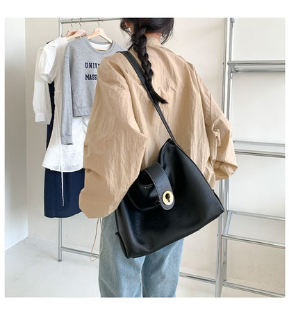 Bag Faux Tote Plain Leather