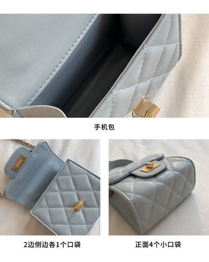 Strap Quilted Flap Chain Crossbody Bag