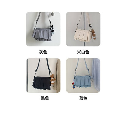 Ruffle Crossbody Plain Bag Nylon