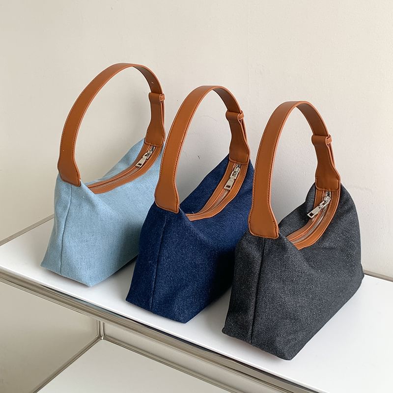 Two Tone Denim Shoulder Bag