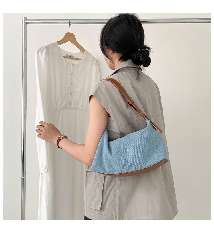 Two Tone Denim Shoulder Bag