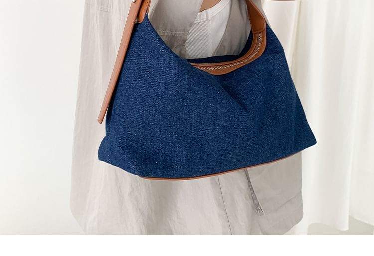 Two Tone Denim Shoulder Bag