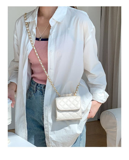 Flap Strap Crossbody Quilted Chain Bag