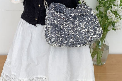 Top Handle Sequin Crossbody Bag