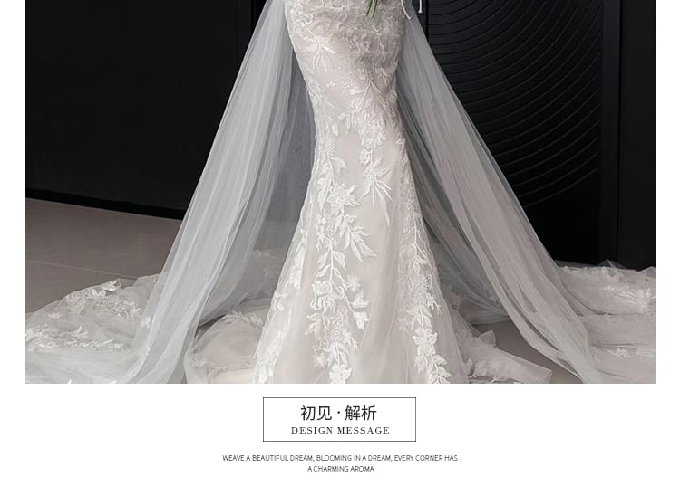 Strapless Mermaid Lace Wedding Gown
