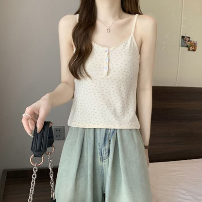 Henley Floral Print Cami Top
