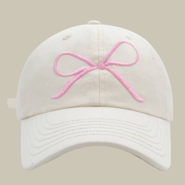 Bow Embroidered Baseball Cap