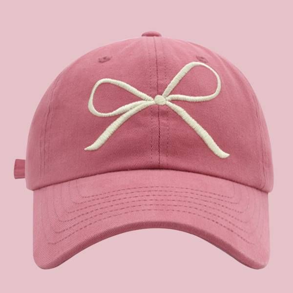 Bow Embroidered Baseball Cap