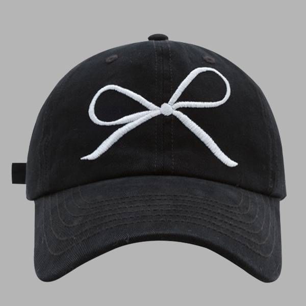 Bow Embroidered Baseball Cap