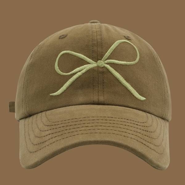 Bow Embroidered Baseball Cap