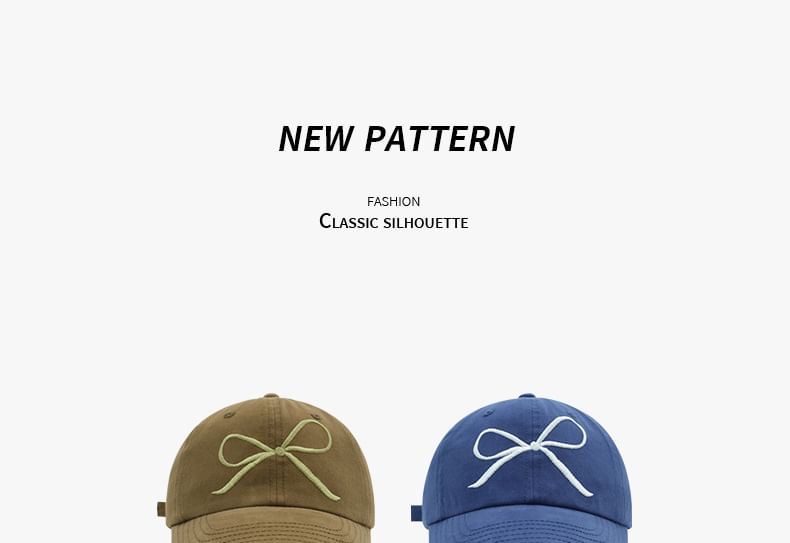 Bow Embroidered Baseball Cap