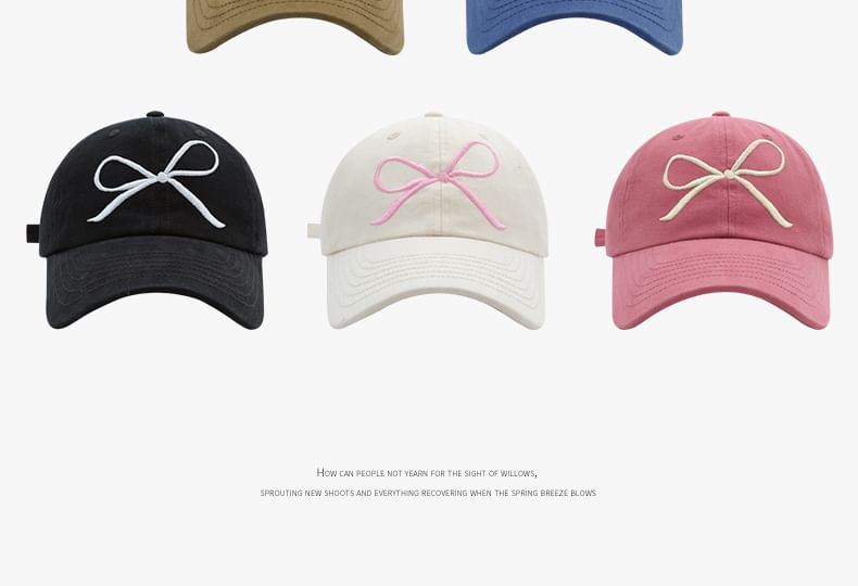 Bow Embroidered Baseball Cap