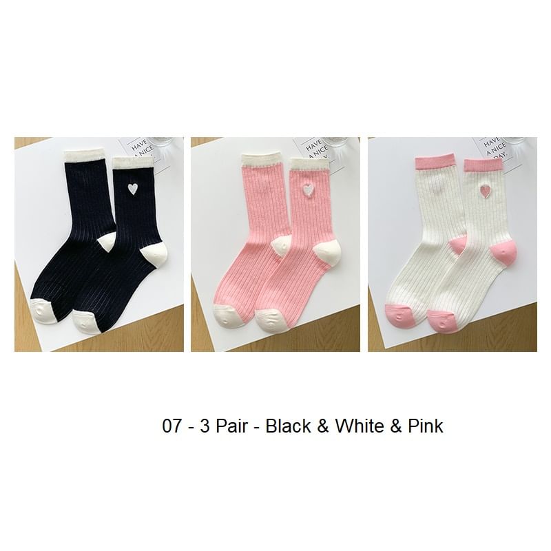 Two Tone Crew Socks Set