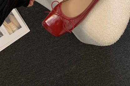 Plain Bow Ballet Flats