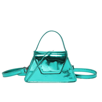 Flap Patent Leather Top Handle Crossbody Bag