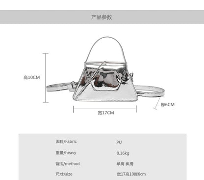 Flap Patent Leather Top Handle Crossbody Bag