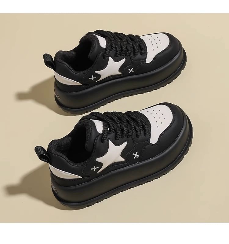 Platform Star Lace Up Sneakers