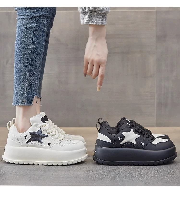 Platform Star Lace Up Sneakers