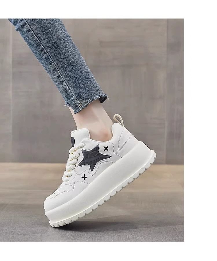 Platform Star Lace Up Sneakers